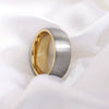 Matte Black Goldplated Tungsten Steel Geometric Arc Couple Rings For Men And Women Wholesale