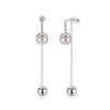 May New Freshwater Pearl S925 Sterling Silver Elegant Long Ear Line Earrings With 5A Eight Heart Eight Arrows Zircon Electroplated