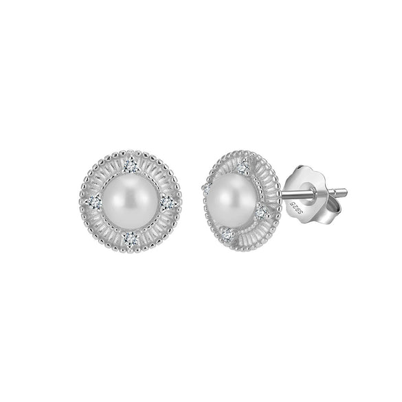May New Freshwater Pearl S925 Sterling Silver Elegant Long Ear Line Earrings With 5A Eight Heart Eight Arrows Zircon Electroplated