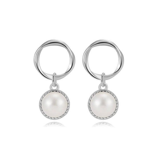 May New Freshwater Pearl S925 Sterling Silver Elegant Long Ear Line Earrings With 5A Eight Heart Eight Arrows Zircon Electroplated