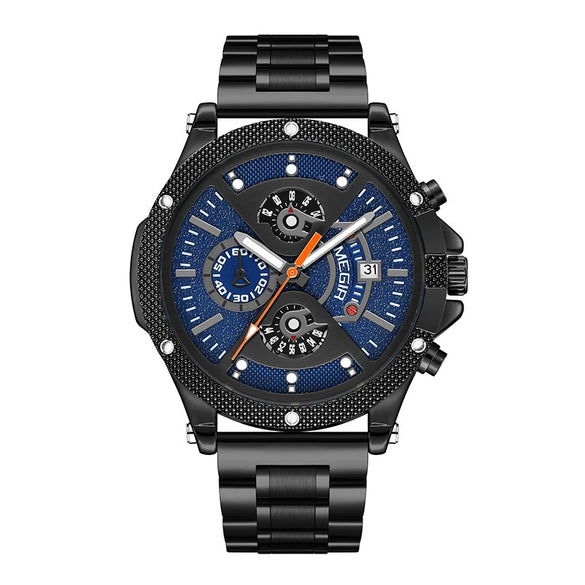 Mechanical Sports Men's Watch With Alloy Case Round Dial And Stainless Steel Strap