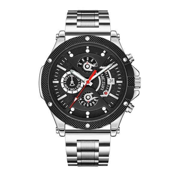 Mechanical Sports Men's Watch With Alloy Case Round Dial And Stainless Steel Strap