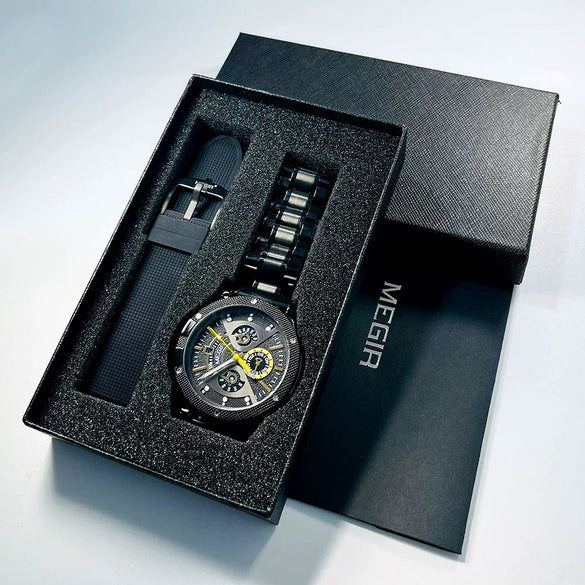 Mechanical Sports Men's Watch With Alloy Case Round Dial And Stainless Steel Strap