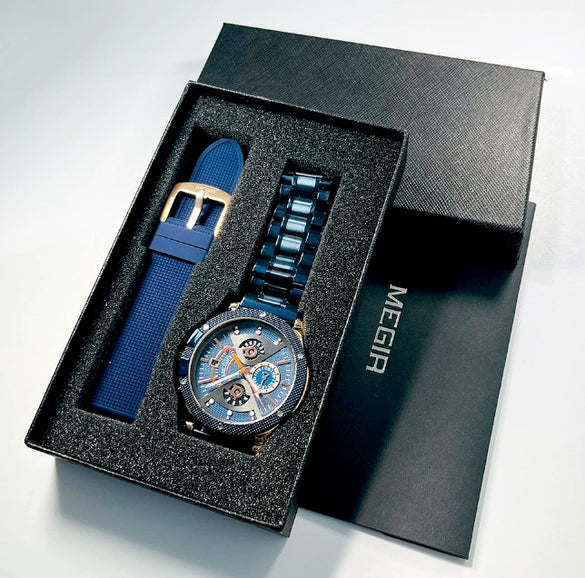 Mechanical Sports Men's Watch With Alloy Case Round Dial And Stainless Steel Strap