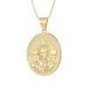 Medal Pendant Necklace Copper Plated Real Gold Cartoon Character Style