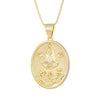 Medal Pendant Necklace Copper Plated Real Gold Cartoon Character Style