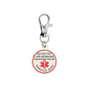 Medical Logo Snake Staff Stainless Steel Keychain With Double Snake Tag Pendant