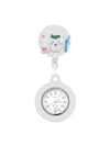 Medical Pocket Watch Alloy Case Silicone Strap Stainless Steel Buckle Round Dial Cartoon Style