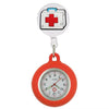 Medical Pocket Watch Alloy Case Silicone Strap Stainless Steel Buckle Round Dial Cartoon Style