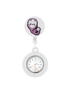 Medical Pocket Watch Alloy Case Silicone Strap Stainless Steel Buckle Round Dial Cartoon Style