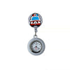 Medical Pocket Watch Alloy Case Silicone Strap Stainless Steel Buckle Round Dial Cartoon Style
