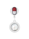 Medical Pocket Watch Alloy Case Silicone Strap Stainless Steel Buckle Round Dial Cartoon Style