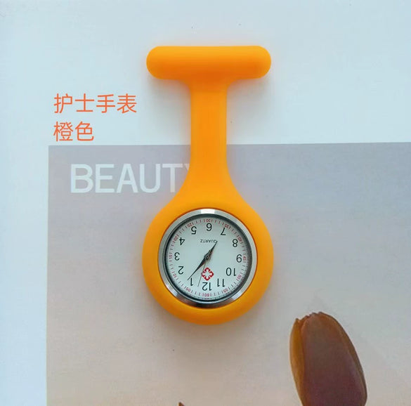 Medical Watch Plastic Case Stainless Steel Buckle Silicone Strap Round Dial Casual Style Tshaped
