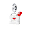 Medicine Box Beaded Pendant Diy Bracelet Beads White Copper Silver Plated Dripping Oil