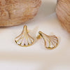 Medieval Style Geometric Fanshaped Stainless Steel Electroplated Earrings