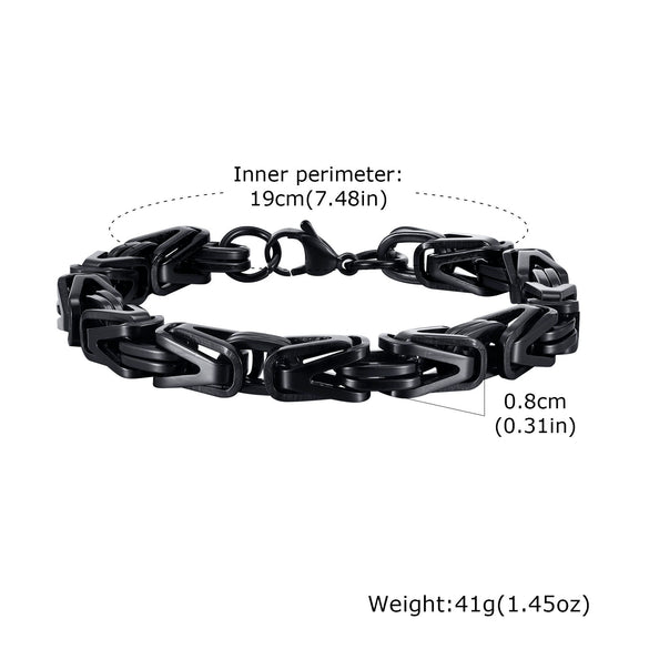 Men Hip Hop Stainless Steel Vshaped Electroplated Chain Bracelet Vintage Fashion