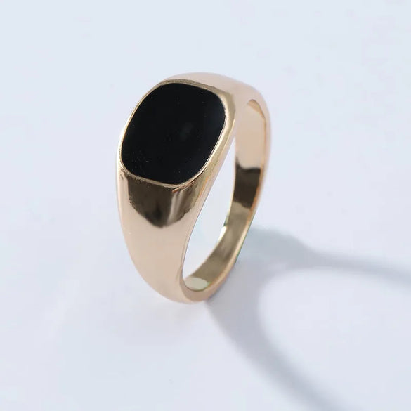 Men'S Fashion Geometric Drip Glossy Thick Alloy Ring