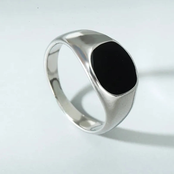 Men'S Fashion Geometric Drip Glossy Thick Alloy Ring