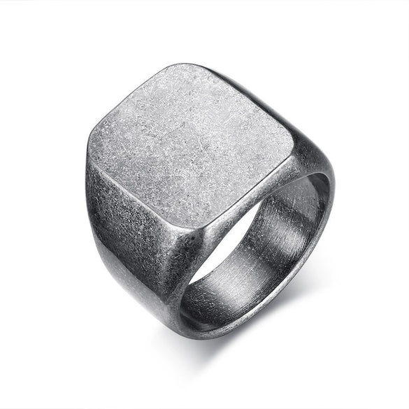 Men Stainless Steel Simple Geometric Electroplated Ring