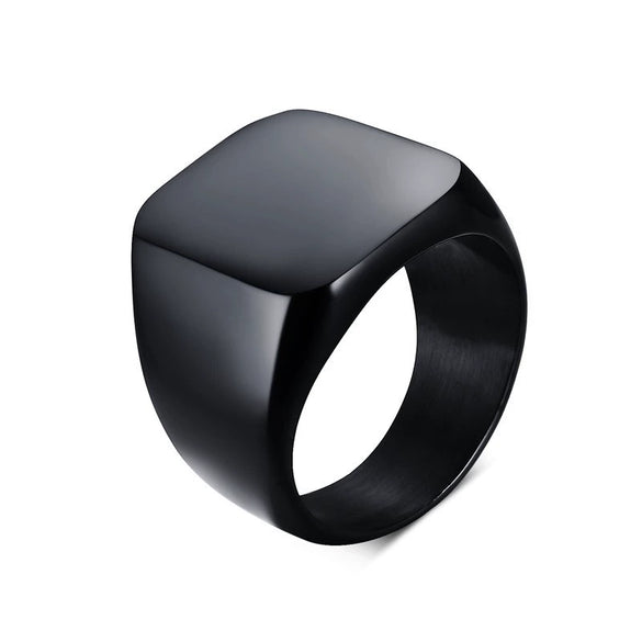 Men Stainless Steel Simple Geometric Electroplated Ring