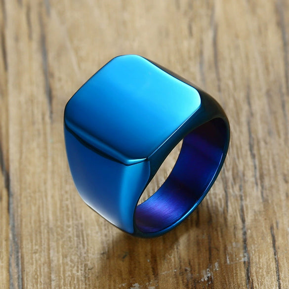 Men Stainless Steel Simple Geometric Electroplated Ring