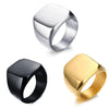 Men Stainless Steel Simple Geometric Electroplated Ring