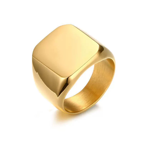 Men Stainless Steel Simple Geometric Electroplated Ring