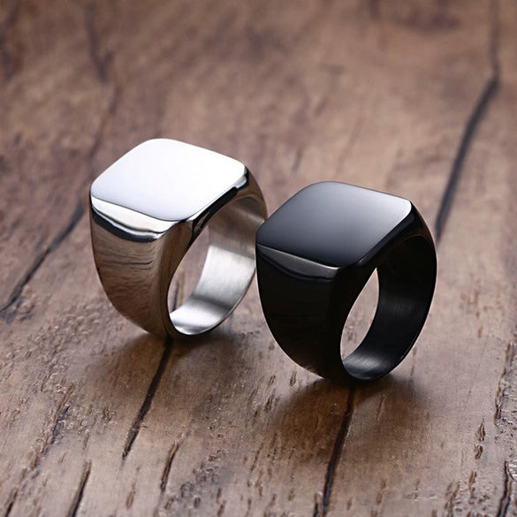 Men Stainless Steel Simple Geometric Electroplated Ring