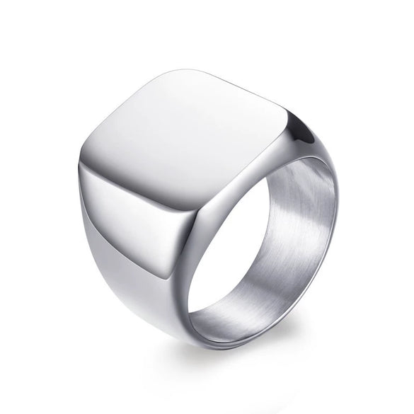 Men Stainless Steel Simple Geometric Electroplated Ring