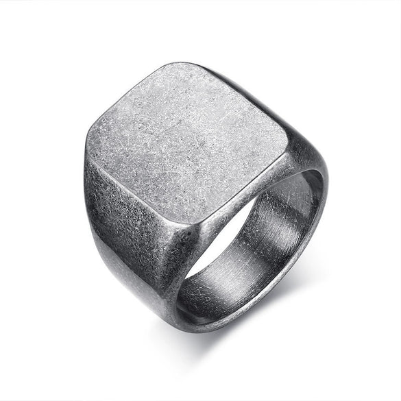 Men Stainless Steel Simple Geometric Electroplated Ring