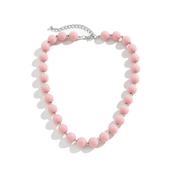 Men's Acrylic Beaded Geometric Clavicle Chain Necklace