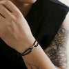 Men's Adjustable Milan Rope Bracelet Hiphop Style Alloy Cross Electroplated