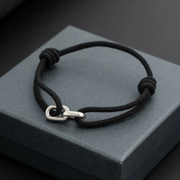 Men's Adjustable Milan Rope Bracelet Hiphop Style Alloy Cross Electroplated