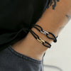 Men's Adjustable Milan Rope Bracelet Hiphop Style Alloy Cross Electroplated