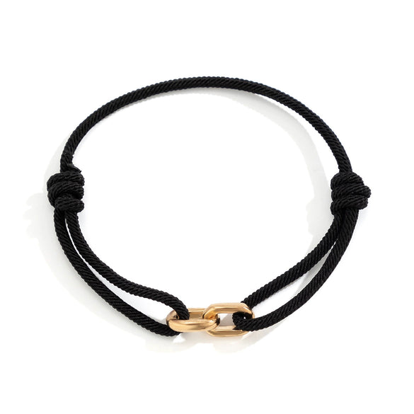 Men's Adjustable Milan Rope Bracelet Hiphop Style Alloy Cross Electroplated