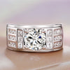Men's Aggressive Copper Ring With Imitation Moissanite And Geometric Style