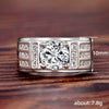 Men's Aggressive Copper Ring With Imitation Moissanite And Geometric Style