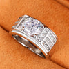 Men's Aggressive Copper Ring With Imitation Moissanite And Geometric Style