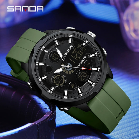 Men's Alloy Alloy Abs And Silicone Round Fashion Casual Waterproof Luminous Multifunction Watch