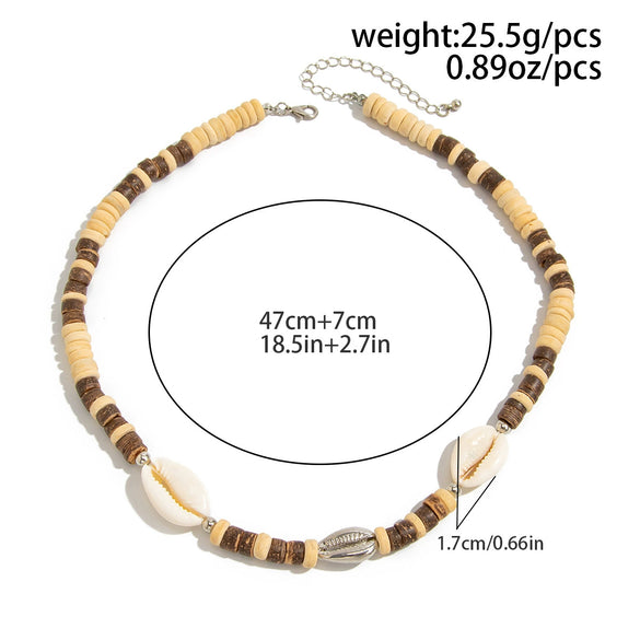 Men's Alloy And Coconut Shell Geometric Handmade Necklace