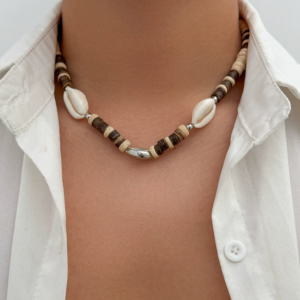 Men's Alloy And Coconut Shell Geometric Handmade Necklace