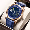 Men's Alloy And Genuine Leather Quartz Casual Watch With Round Dial Mineral Strengthened Glass Mirror And Stainless Steel Clasp
