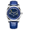 Men's Alloy And Genuine Leather Quartz Casual Watch With Round Dial Mineral Strengthened Glass Mirror And Stainless Steel Clasp