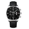 Men's Alloy And Imitation Leather Business Style Round Quartz Watch With Printed Logo