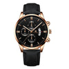 Men's Alloy And Imitation Leather Business Style Round Quartz Watch With Printed Logo