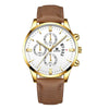 Men's Alloy And Imitation Leather Business Style Round Quartz Watch With Printed Logo