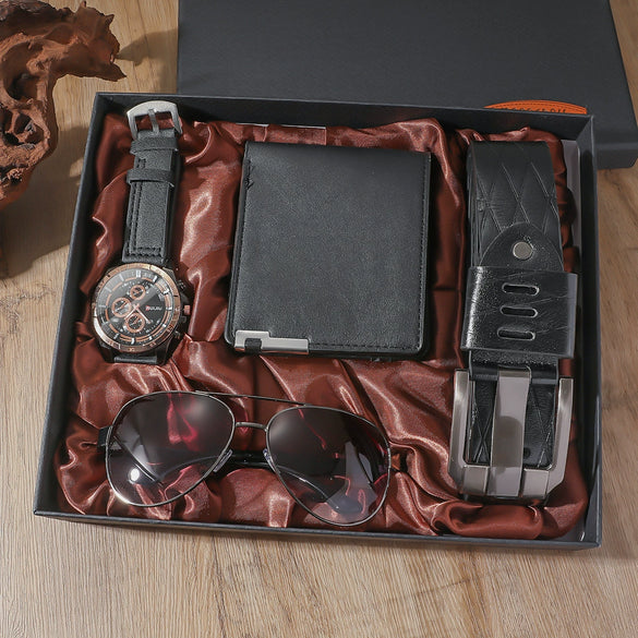 Men's Alloy And Imitation Leather Quartz Watch With Round Dial And Stainless Steel Clasp Leisure Style