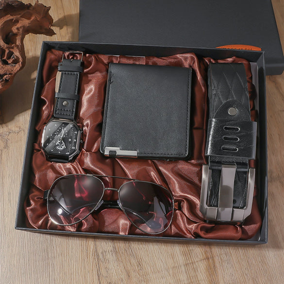 Men's Alloy And Imitation Leather Quartz Watch With Round Dial And Stainless Steel Clasp Leisure Style