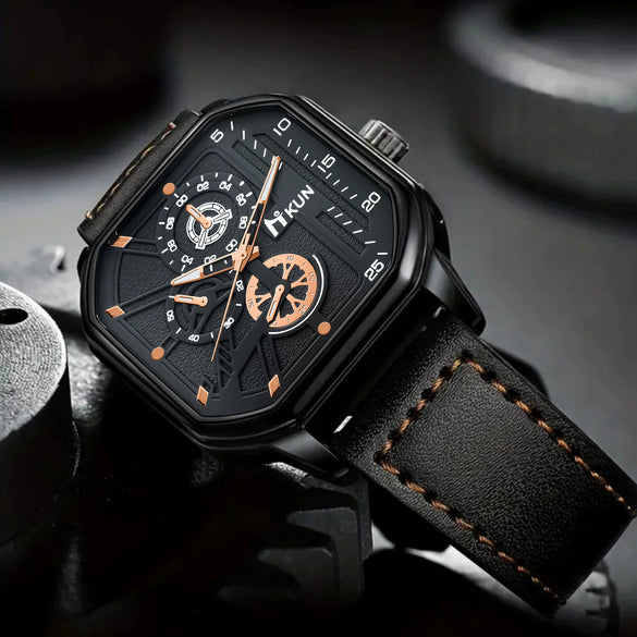 Men's Alloy And Imitation Leather Square Casual Quartz Watch