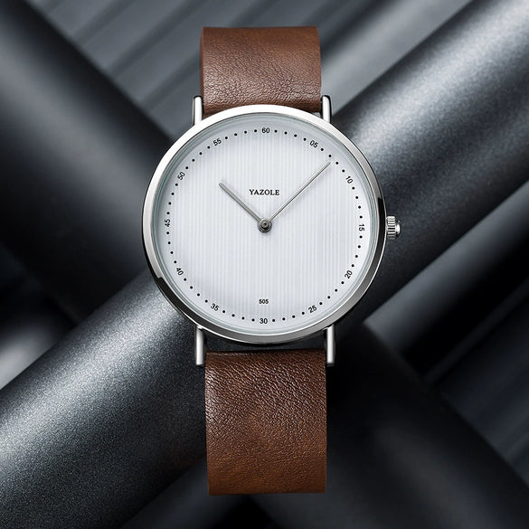 Men's Alloy And Pu Casual Waterproof Quartz Wristwatch With Round Dial